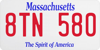 MA license plate 8TN580