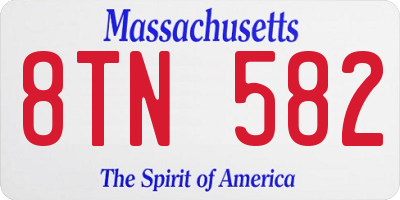 MA license plate 8TN582
