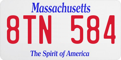 MA license plate 8TN584