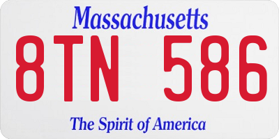 MA license plate 8TN586
