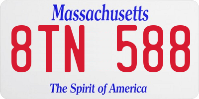 MA license plate 8TN588