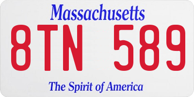 MA license plate 8TN589