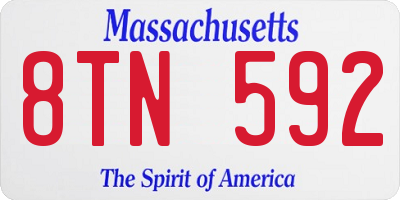 MA license plate 8TN592