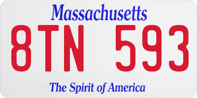 MA license plate 8TN593