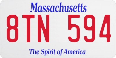 MA license plate 8TN594