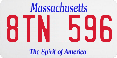 MA license plate 8TN596