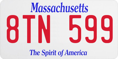 MA license plate 8TN599