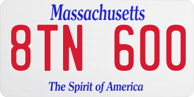 MA license plate 8TN600