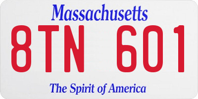 MA license plate 8TN601