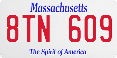MA license plate 8TN609