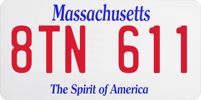 MA license plate 8TN611