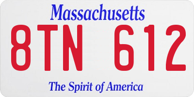 MA license plate 8TN612