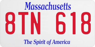 MA license plate 8TN618