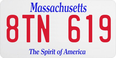 MA license plate 8TN619
