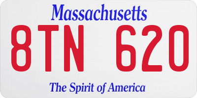 MA license plate 8TN620