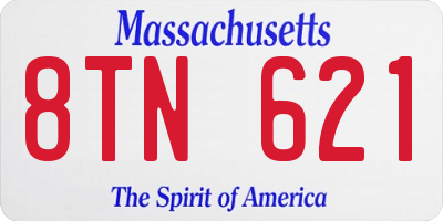 MA license plate 8TN621