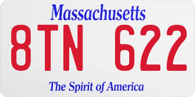 MA license plate 8TN622