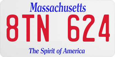 MA license plate 8TN624