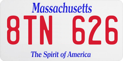 MA license plate 8TN626