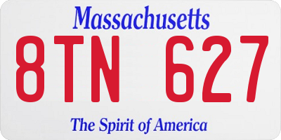 MA license plate 8TN627