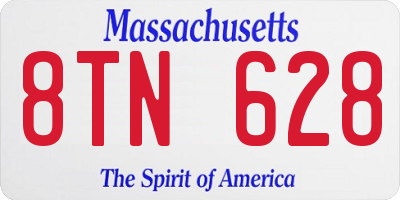 MA license plate 8TN628