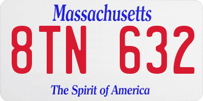 MA license plate 8TN632