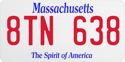 MA license plate 8TN638