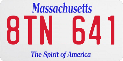 MA license plate 8TN641