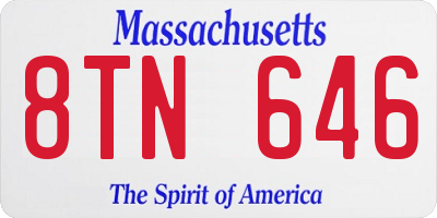 MA license plate 8TN646