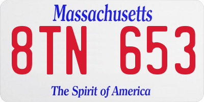 MA license plate 8TN653