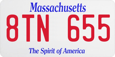 MA license plate 8TN655