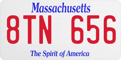 MA license plate 8TN656