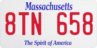 MA license plate 8TN658