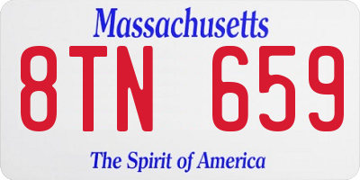 MA license plate 8TN659