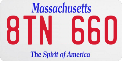 MA license plate 8TN660