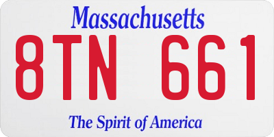 MA license plate 8TN661