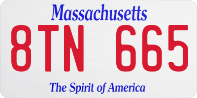 MA license plate 8TN665