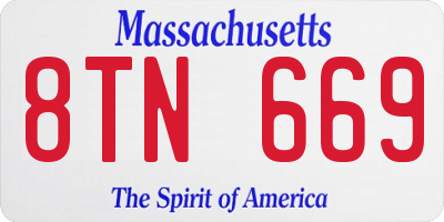 MA license plate 8TN669