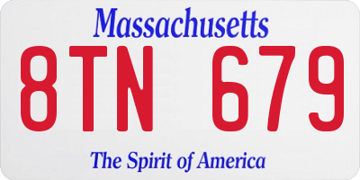 MA license plate 8TN679