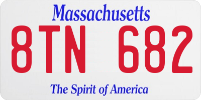 MA license plate 8TN682