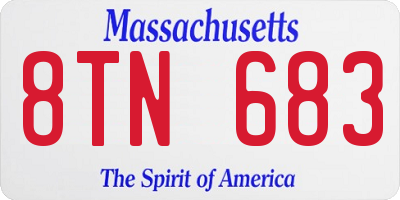 MA license plate 8TN683