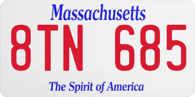MA license plate 8TN685
