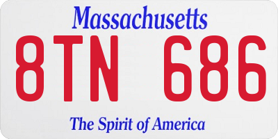 MA license plate 8TN686