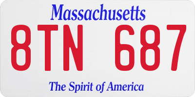 MA license plate 8TN687