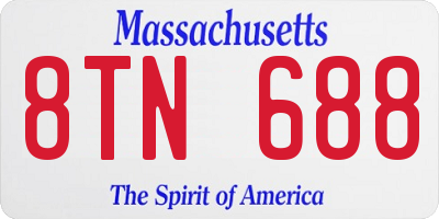 MA license plate 8TN688
