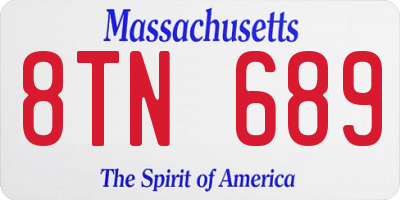 MA license plate 8TN689