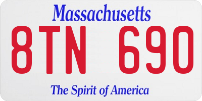 MA license plate 8TN690