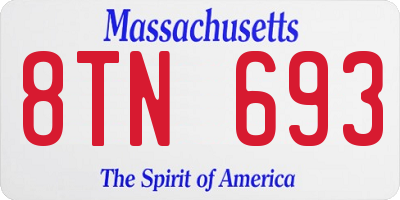 MA license plate 8TN693