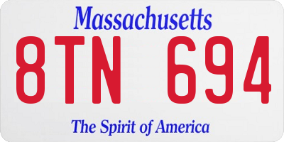 MA license plate 8TN694