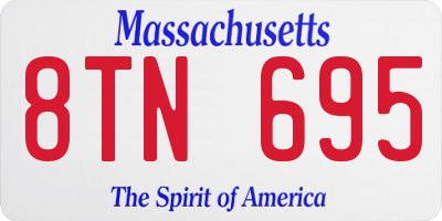 MA license plate 8TN695